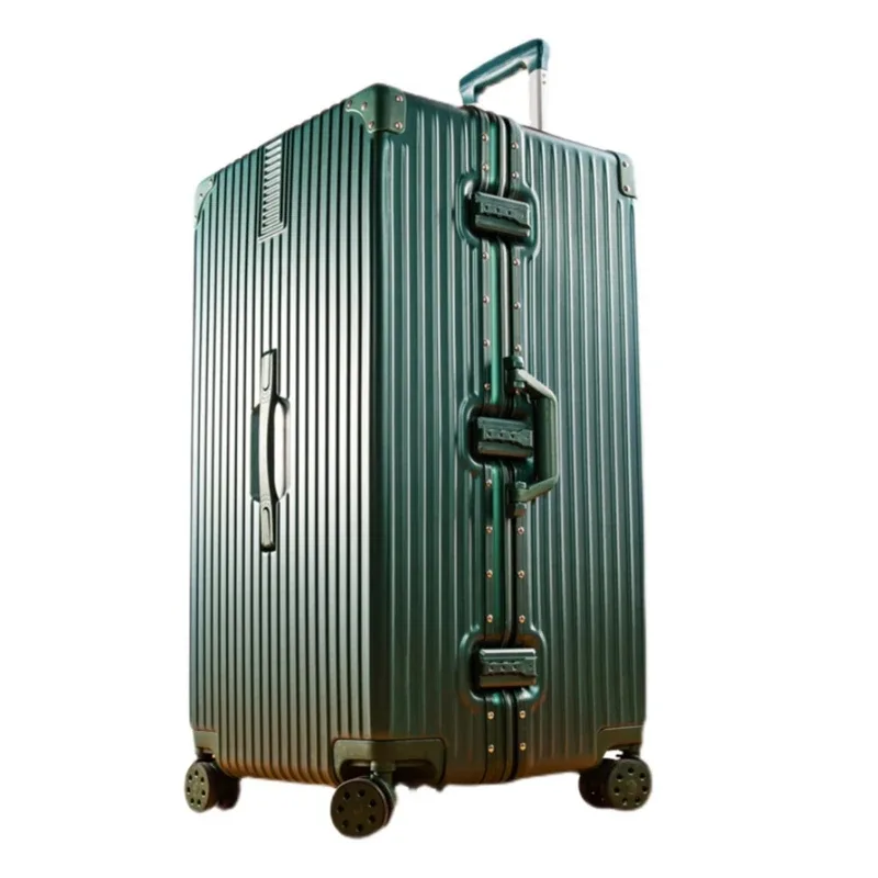 valise de voyage épaisse pour bagages unisexe extra large de 60/100 pouces, avec serrure tsa de grande capacité, boîtier de chariot, cadre en aluminium à fermeture éclair