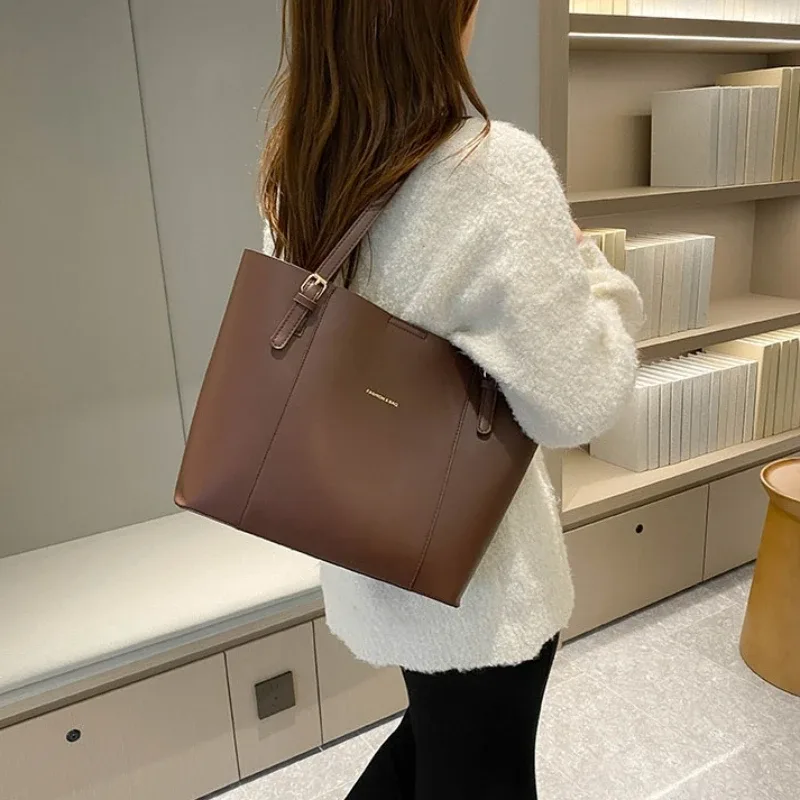 sac fourre-tout minimaliste avec pochette intérieure amovible, quincaire dorée, grande capacité, sac à bandoulière pour femme, sac à main pour le travail et les trajets quotidiens