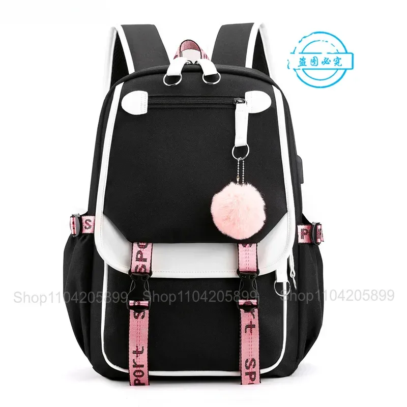 sac à dos danganronpa anime mochila, sac d'école pour étudiants, sac de voyage avec port usb, sacoche décontractée pour ordinateur portable, grand sac messager, cadeau