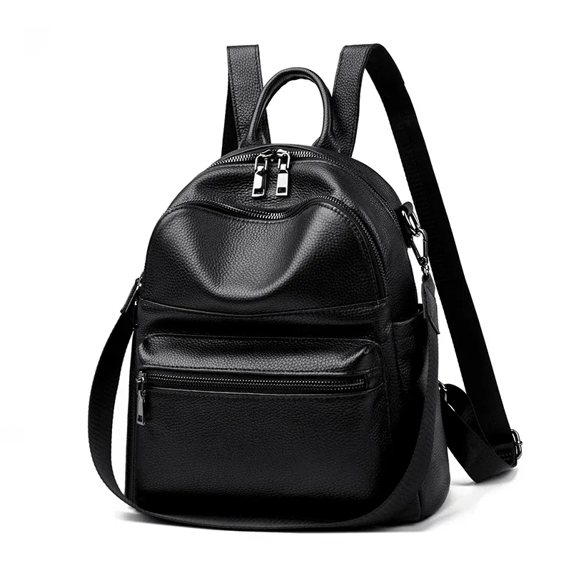 sac à dos en cuir de vache, simple et élégant, multi-transportage, petit sac à main pour vêtements de travail quotidiens
