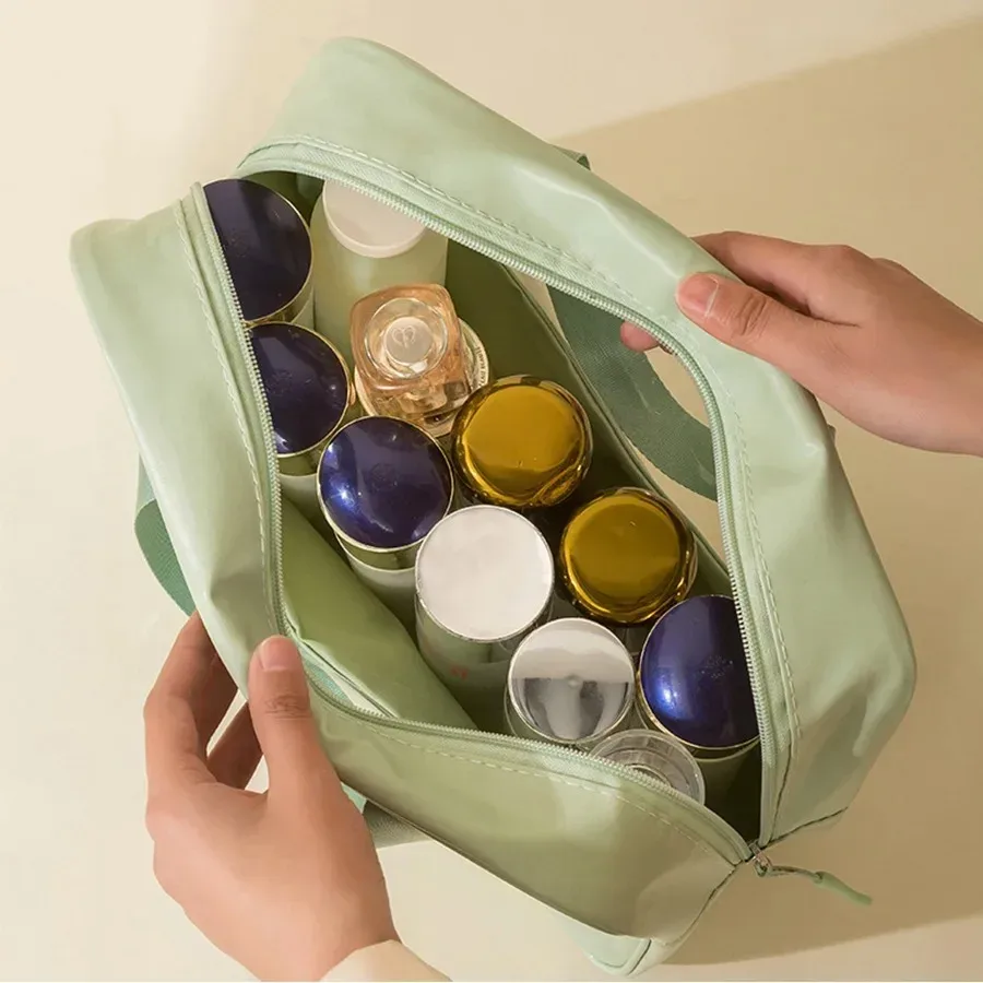 trousse de toilette pour hommes et femmes, organisateur de voyage cosmétique translucide et imperméable pour accessoires et articles de toilette
