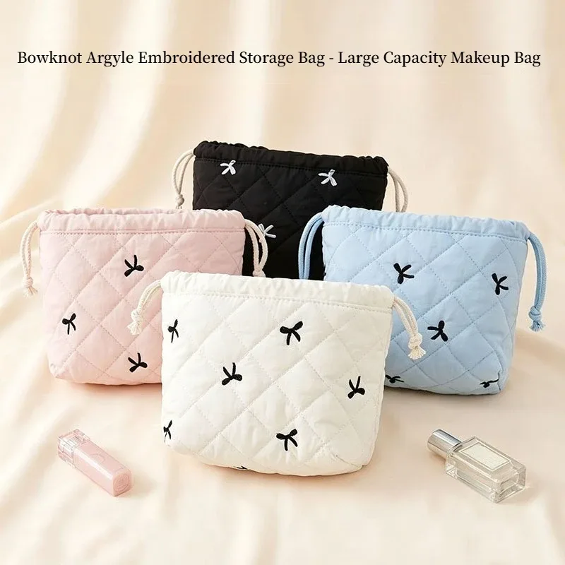 sac à cordon avec imprimé floral, grande capacité, trousse de maquillage portable, organisateur de rangement pour produits de beauté, idéal pour les voyages, la salle de sport et les articles de toilette à la maison.