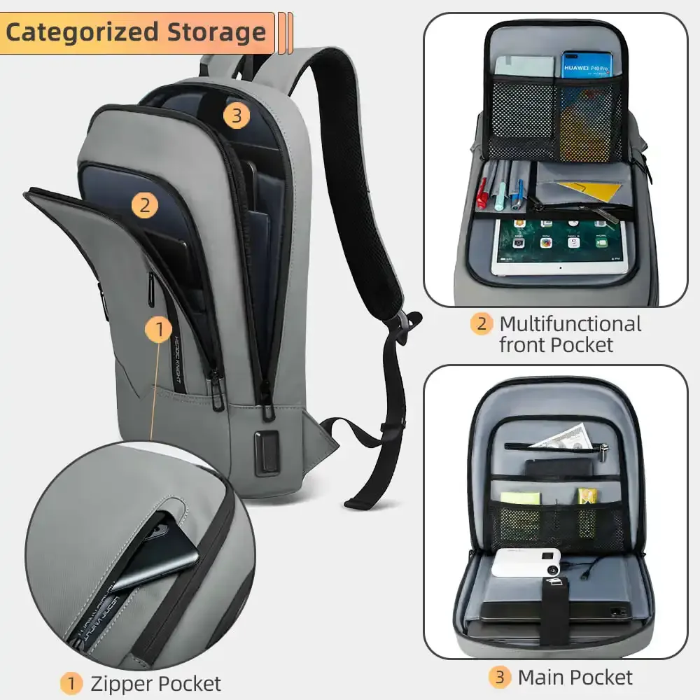 sac à dos heroic knight pour ordinateur portable de 14 pouces, sac à dos multifonctionnel pour hommes, étanche, avec chargement usb, pour le travail et les voyages