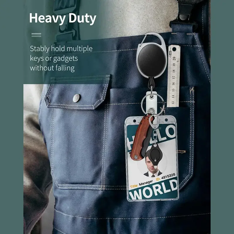 fentes pour cartes transparentes, porte-badge pour étiquette d'identification, avec bobine de badge, organisateur de rangement pour cartes, étui pour cartes de travail pour passe des employés