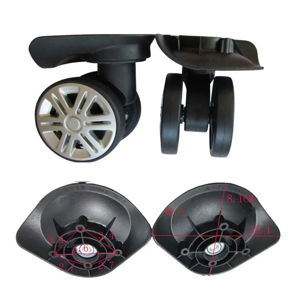 Roue Caoutchouc Silencieuse Pivotante Noir Gris Rose Dore Usage Voyage Réparation Chariot Bagage Accessoire Travail