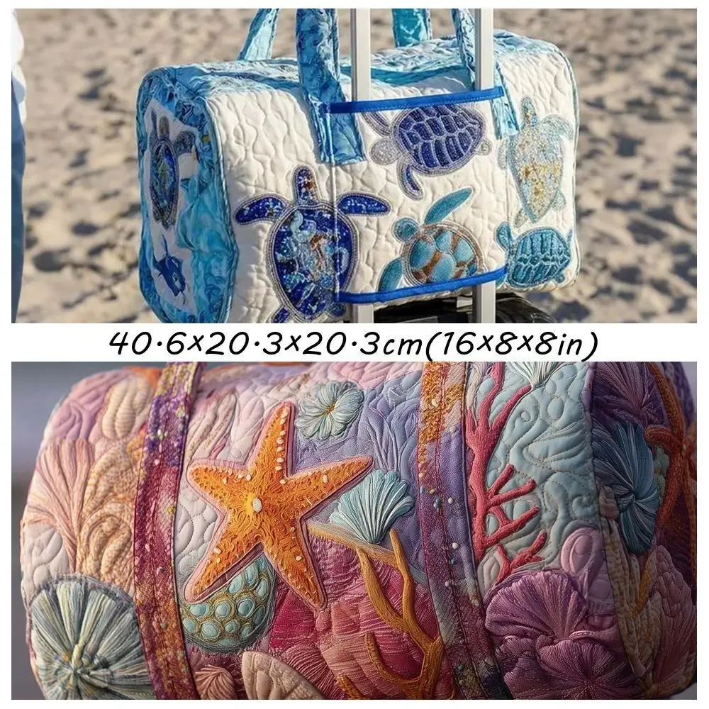 nouveau sac de sport pliable matelassé grande capacité imprimé floral, sac de voyage durable 3d, grand sac de camping