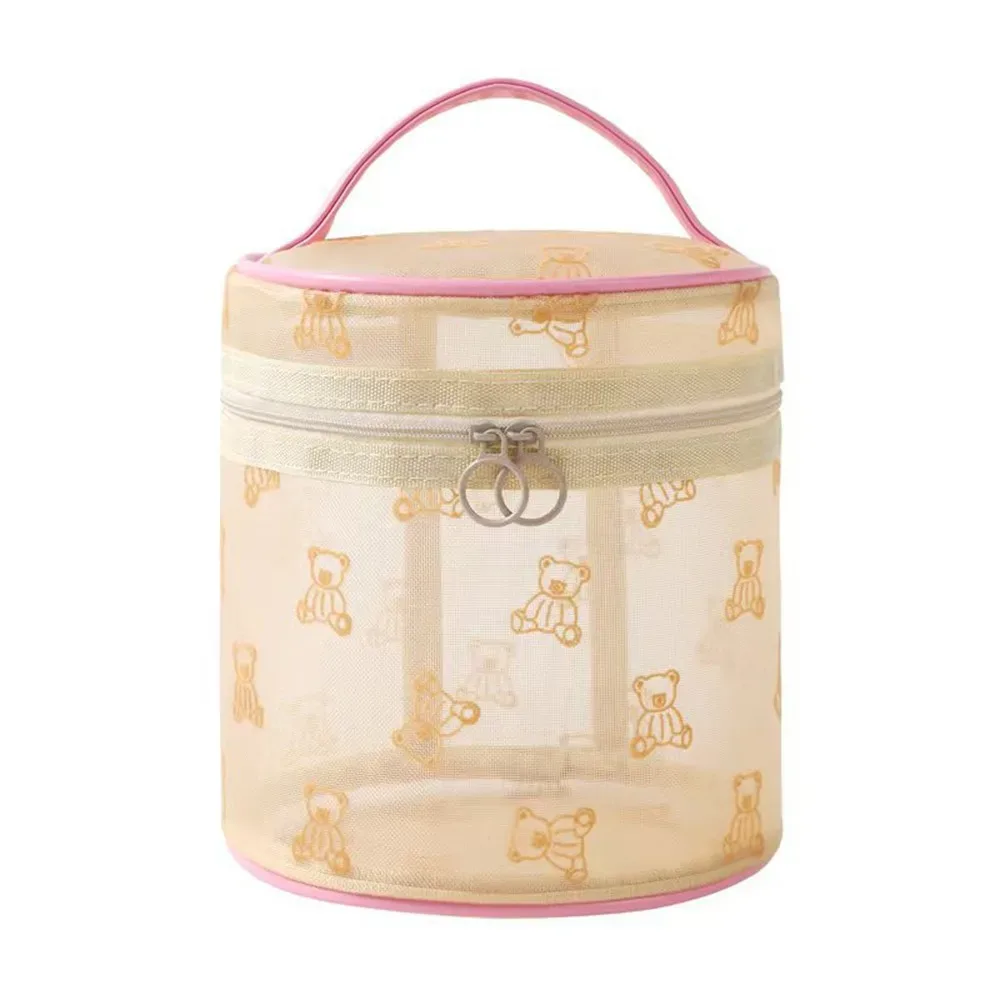 sacs à cosmétiques en maille grande capacité, pochette de rangement multifonctionnelle pour articles de toilette, fermeture éclair avec poignée, organisateur d'objets divers pour le camping