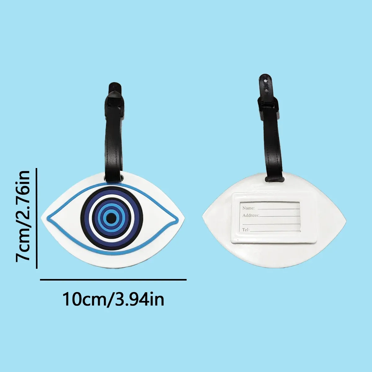 étiquette de bagage créative à motif d'oeil de main de fatima, étiquette de bagage d'enregistrement d'aéroport, accessoire de voyage pour éviter la perte.-zmt