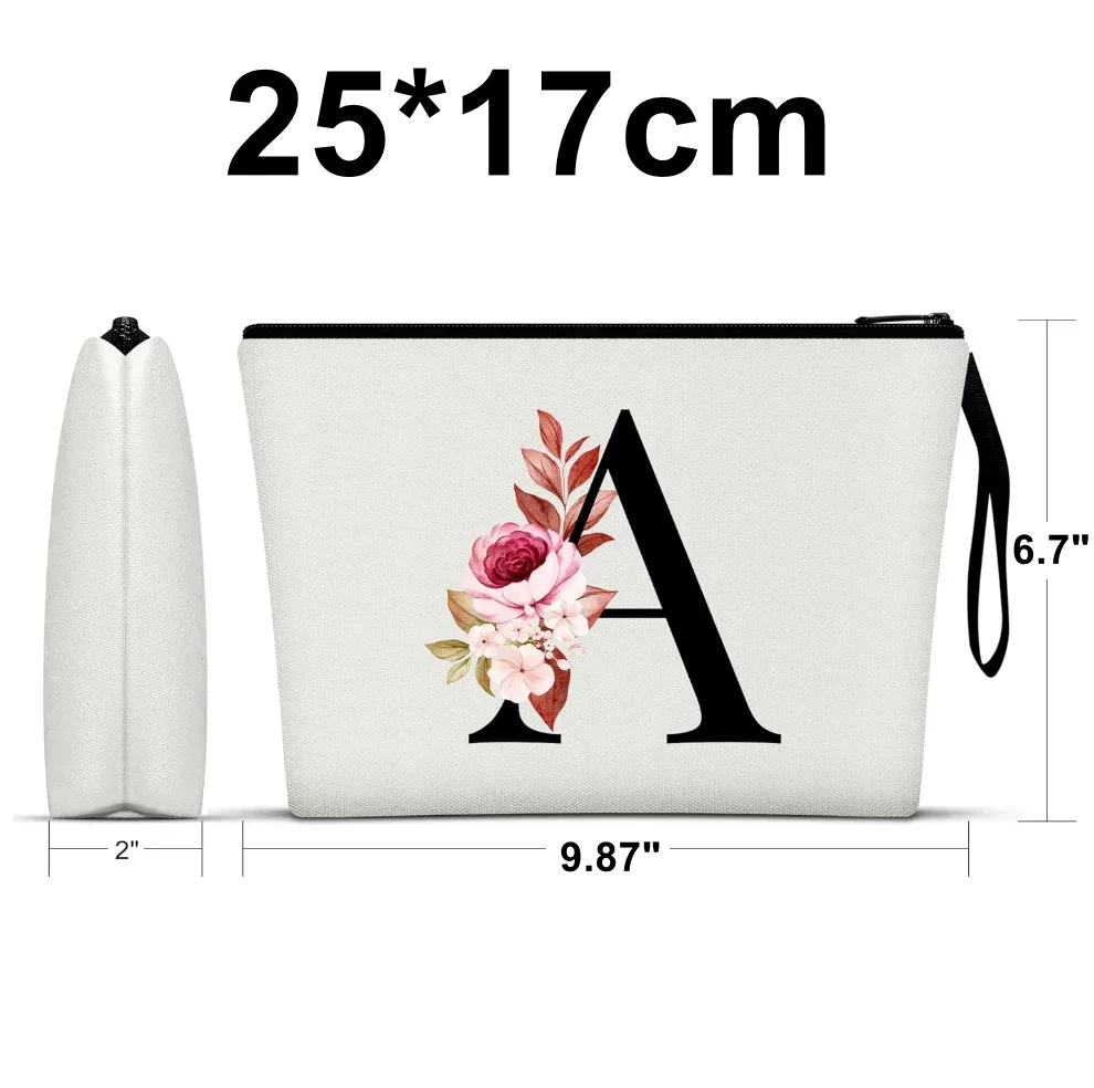 trousse cosmétique toile rose floraux vertes blanc décontracté résistant tache format oreiller longueur vingt cinq largeur dix huit