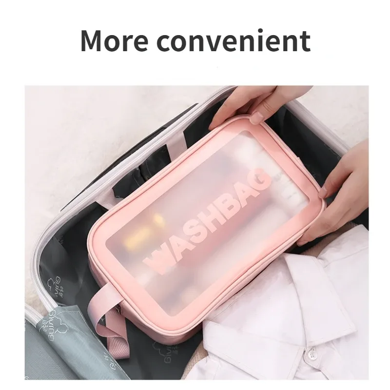 sac de rangement portable conviviale ré semi-transparent pour femme, étanche, séparation à sec, support, poudres de maquillage, lavage, voyage