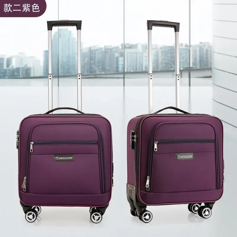 16 18 pouces oxford tissu bagages petite valise légère mot de passe embarquement valise de voyage roue universelle mini boîte en cuir, maleta viaje cabina