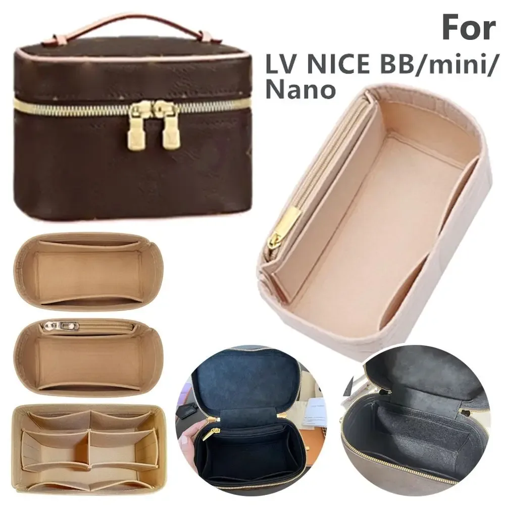 sac de rangement en feutre pour sac à main, doublure de sac à main portable, organisateur interne pour lv nice nano/mini/bb