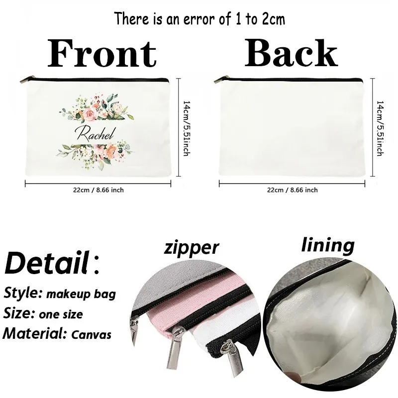 trousse à cosmétiques personnalisée avec nom, meilleur cadeau pour les enseignants de demoiselle d'honneur, femme, sœur, trousse de maquillage personnalisée, trousse de toilette tendance pour femmes