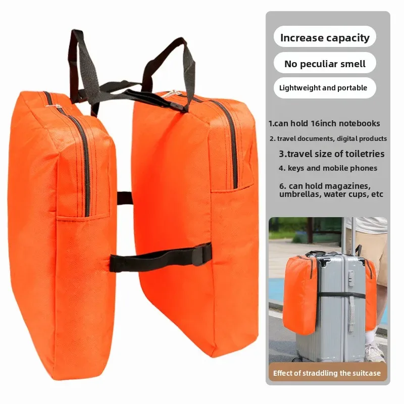 sac d'expansion double face pour bagages, pochette de rangement de voyage détachable pour valise, organisateur de sac pliable