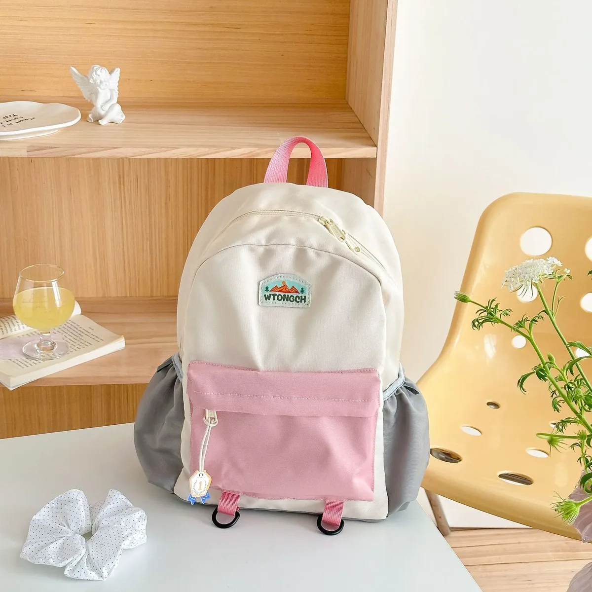 nouveau bloc de couleur enfants sac à dos léger sac d'école maternelle pour garçons filles voyage loisirs de plein air