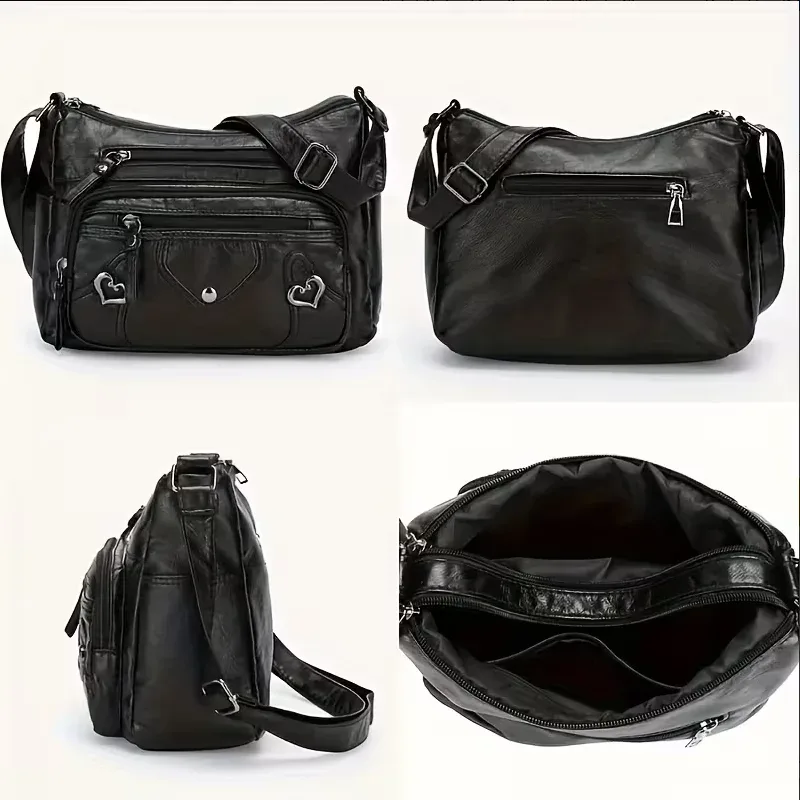 sac bandoulière multi-poches en cuir souple, sacs à main de luxe, sacs à main pour femmes, sacs à bandoulière de créateur pour femmes