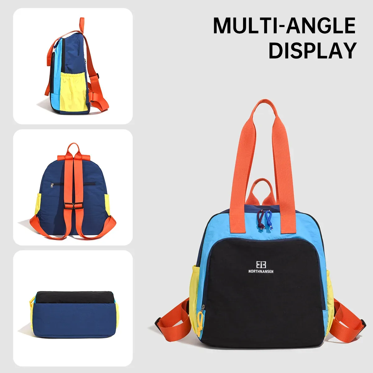 sac bandoulière, en toile color-block, sac à dos original homme 2026, sac fourre-tout multifonctionnel grande capacité pour femme, sac d'étudiant