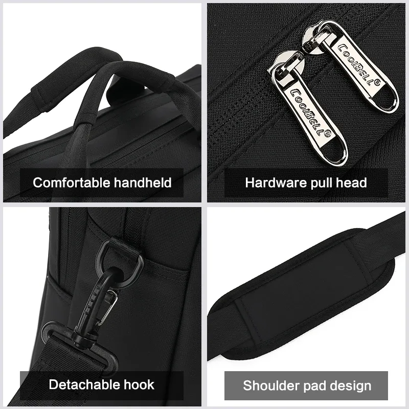porte-documents personnalisé avec logo, sac pour ordinateur portable d'affaires, sac à bandoulière simple pour hommes, résistant aux chocs, ordinateur de 15.6 pouces, vente en gros