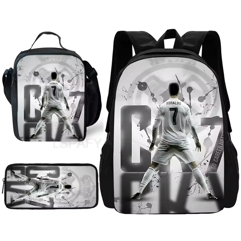 sac dos nylon imprimé cristiano ronaldo multicolore noir unisexe grande capacité pochette sacs associés