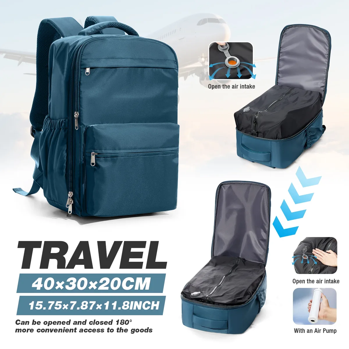 ryanair airlines sac de cabine sous siège 40x30x20 sac polochon de voyage bagage à main sac de voyage pour femmes hommes, sac à dos sous vide