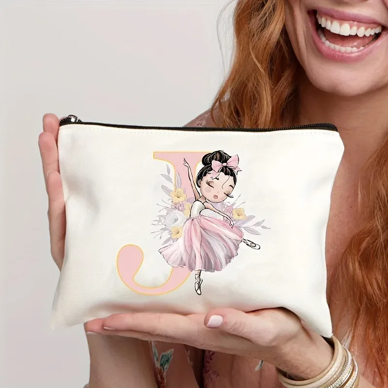 sacs de rangement, porte-monnaie, articles de toilette de style danseuse de ballet à 26 lettres, trousse de maquillage, sacs de voyage, pochette de maquillage
