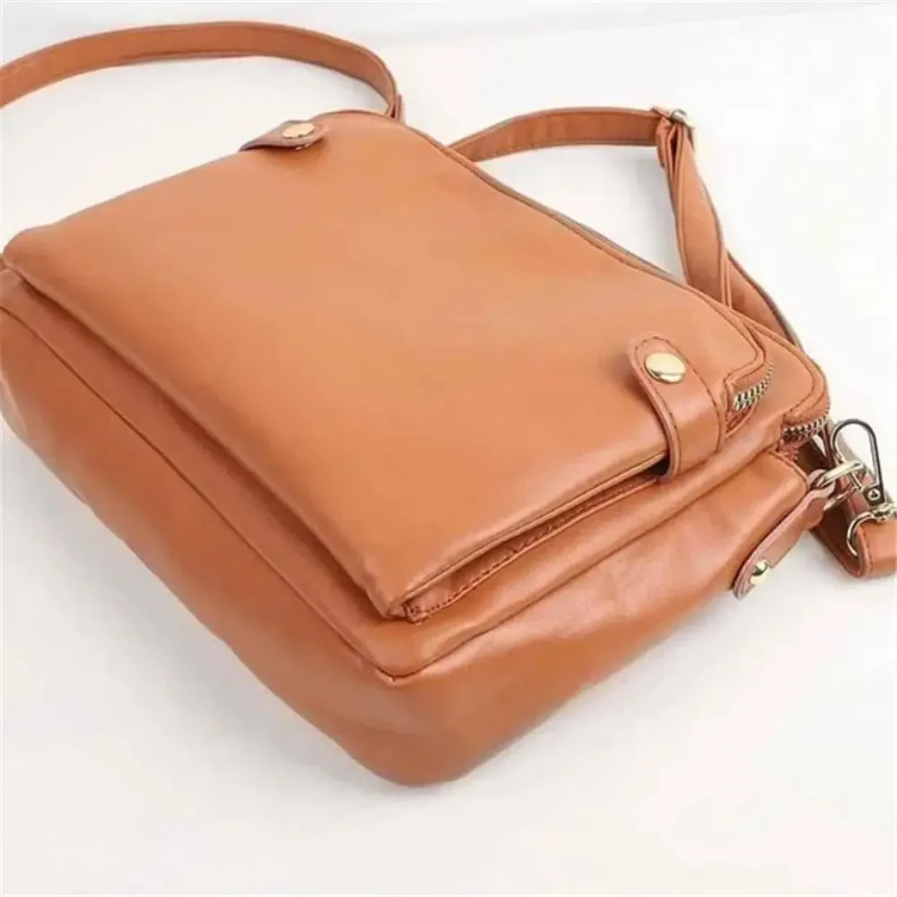 sac à bandoulière de grande capacité en cuir à trois couches, sacoche à fermeture éclair, fourre-tout, bourse pour femme, offre spéciale