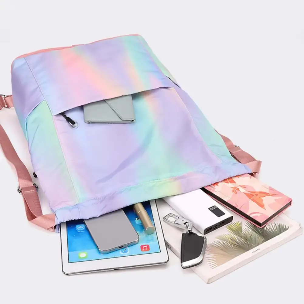 sac à dos de sport à cordon de serrage, sac de basket-ball de couleur dégradée imperméable, sac à dos de sport pliable pour hommes et femmes, natationurs d'entraînement de football