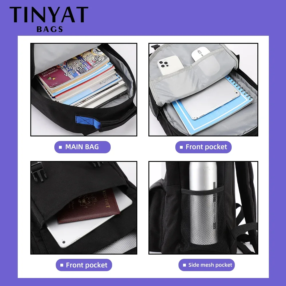 tinyat kawaii ordinateur portable sac à dos pour femme pour adolescentes filles 20l harajuku sac d'école pour hommes avec poches cachées pour les femmes à l'école