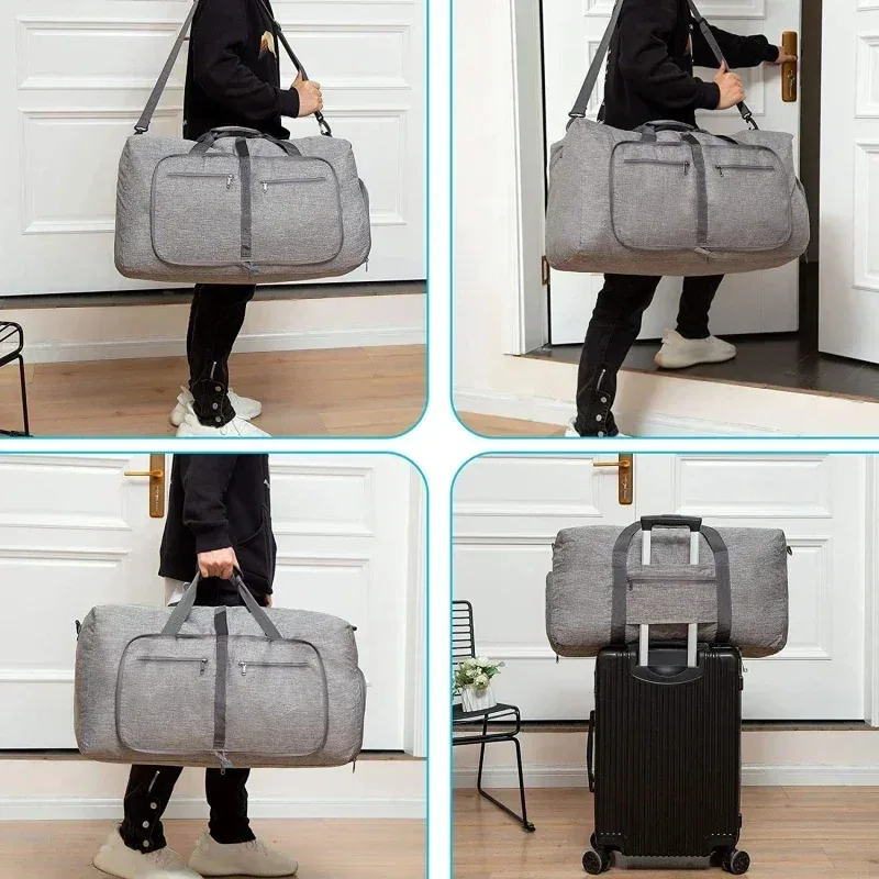 sac polochon de voyage de grande capacité 85l, sac de sport à bandoulière pour femmes, grand sac de voyage pliable oxford étanche pour hommes, sac de bagages de fitness