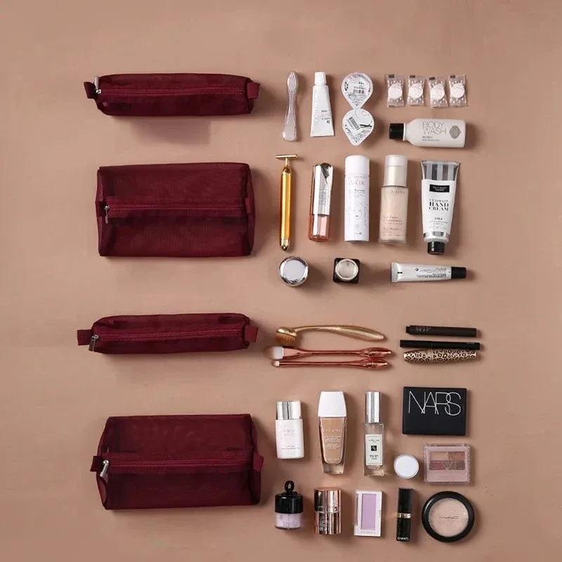 sac de maquillage fendu, trousse de toilette de voyage, trousse de maquillage de voyage, sac de rangement de voyage portable multifonctionnel