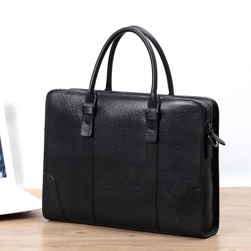 porte documents cuir vache polyester fermeture éclair blanc noir marron gris kaki poche intérieure zippée poche extérieure poignée souple voyage business