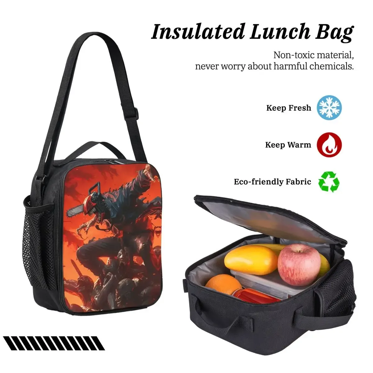 sac dos polyester noir motif graphique format rectangulaire bandoulière grande capacité voyage école université travailler transport documents ordinateur portable luncheon sac crayons