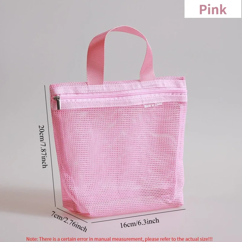 sac de douche portable en maille, sac de rangement ajouré avec fermeture éclair pour lingettes de bain, idéal pour les voyages et la natation