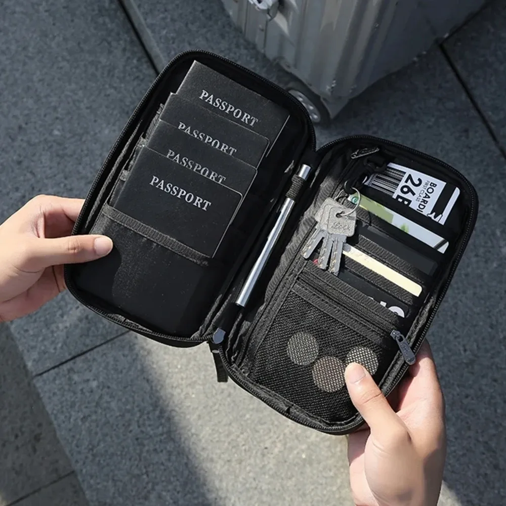 portefeuille de voyage anti-rfid pour passeports, porte-passeports familial, organiseur de documents multifonctionnel, accessoires de voyage, sac à documents