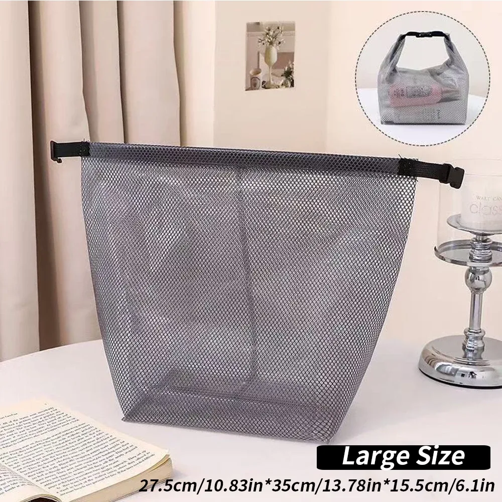 sac de toilette en maille imperméable avec séparation sec-humide, organiseur de voyage grande capacité pour la natation, la gym et les activités de plein air