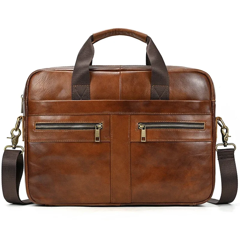 luufan-sac à main en cuir véritable pour homme, sac à bandoulière, sac à main pour ordinateur portable, a4, bureau, affaires, bombes, étui, convient pour pc 15"