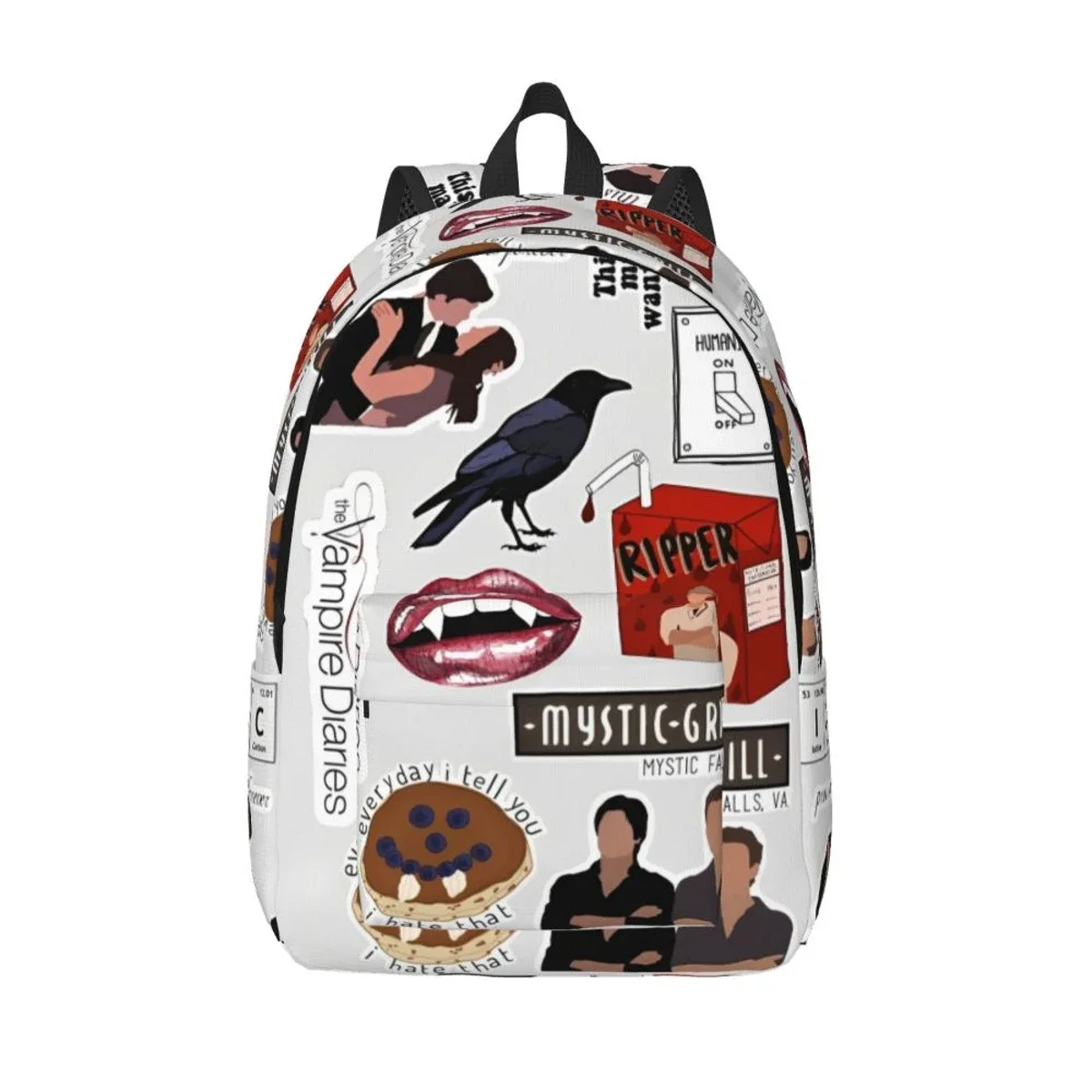the vampire diaries sac à dos de dessin animé pour hommes femmes adolescents lycée affaires sac à dos série tv sacs en toile pour ordinateur portable avec poche