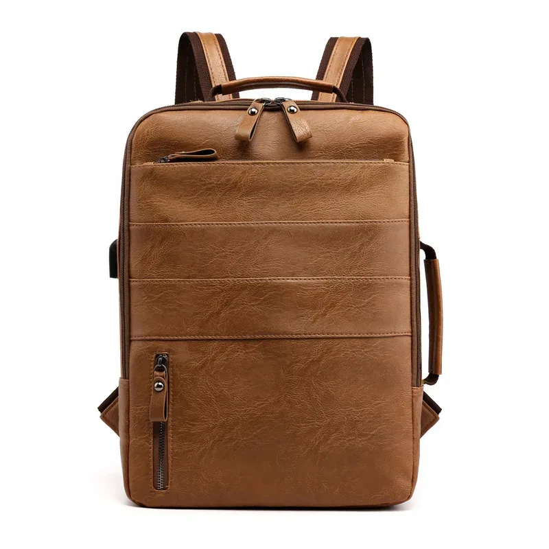 sac d'ordinateur pour affaires et loisirs, sac à dos rechargeable par usb, modèle tendance pour hommes, sac à dos de sport d'extérieur, sac à dos de voyage de grande capacité.