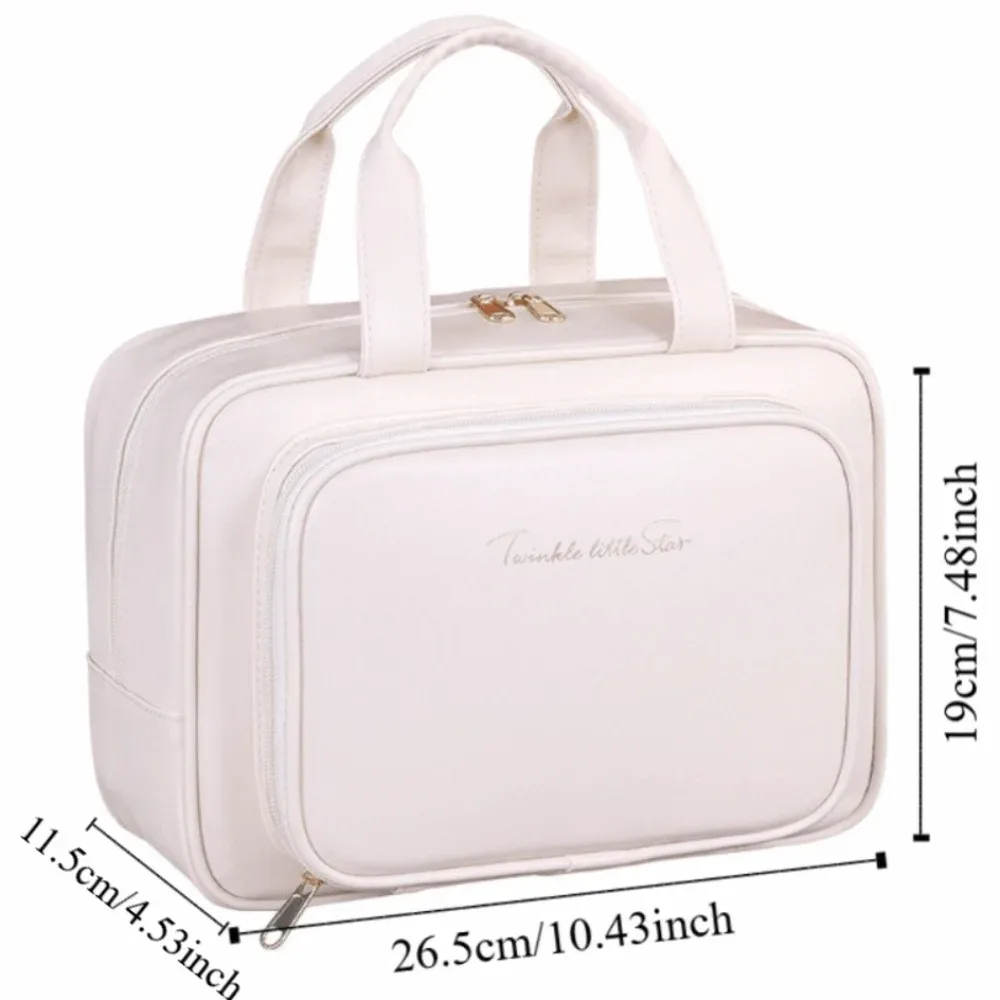 sac de rangement simple pour maquillage, poignée, grande capacité, conteneur cosmétique, multifonctionnel, portable, trousse de toilette de voyage, rangement pour câbles de données