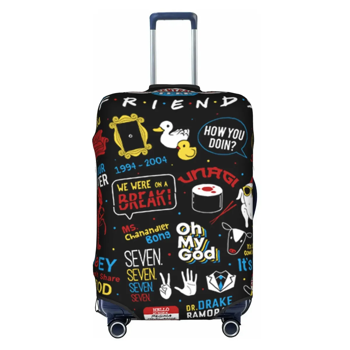 housse de protection pour bagages, motif personnalisé de la série télévisée friends, avec citation amusante, convient aux valises de 18 à 32 pouces