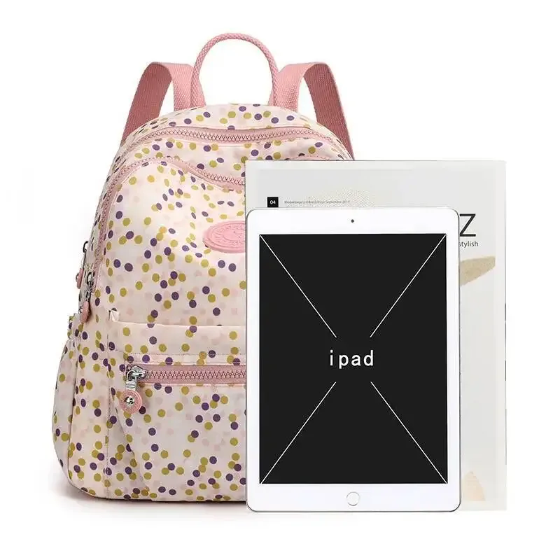 lettre imprimée ultra-léger décontracté petits sacs à bandoulière doubles plus récent mignon sac à dos pour femmes style coréen simple sac de banlieue en nylon
