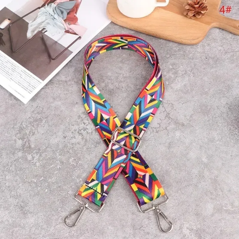 sangle de sac en nylon pour femme, 1 pièce, sangles colorées pour bandoulière, accessoires de sac à bandoulière, ceintures brodées réglables