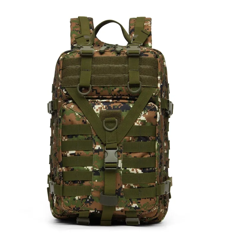 sac à dos tactique d'extérieur 40l, sac de montagne de grande capacité, sac d'école multifonctionnel en nylon camouflage imperméable, sac à dos de voyage pour ordinateur