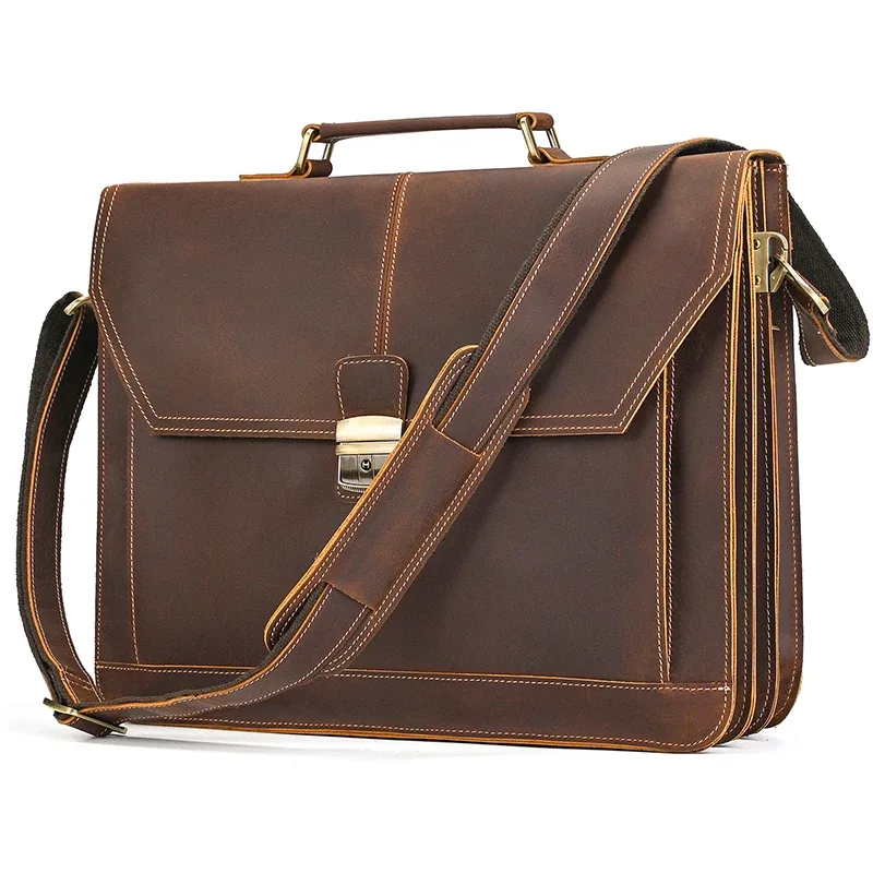 sacoche pour ordinateur portable de haute qualité pour hommes, nouvelle collection 2026, sacoche en cuir véritable, sac à bandoulière en cuir de vache véritable pour hommes