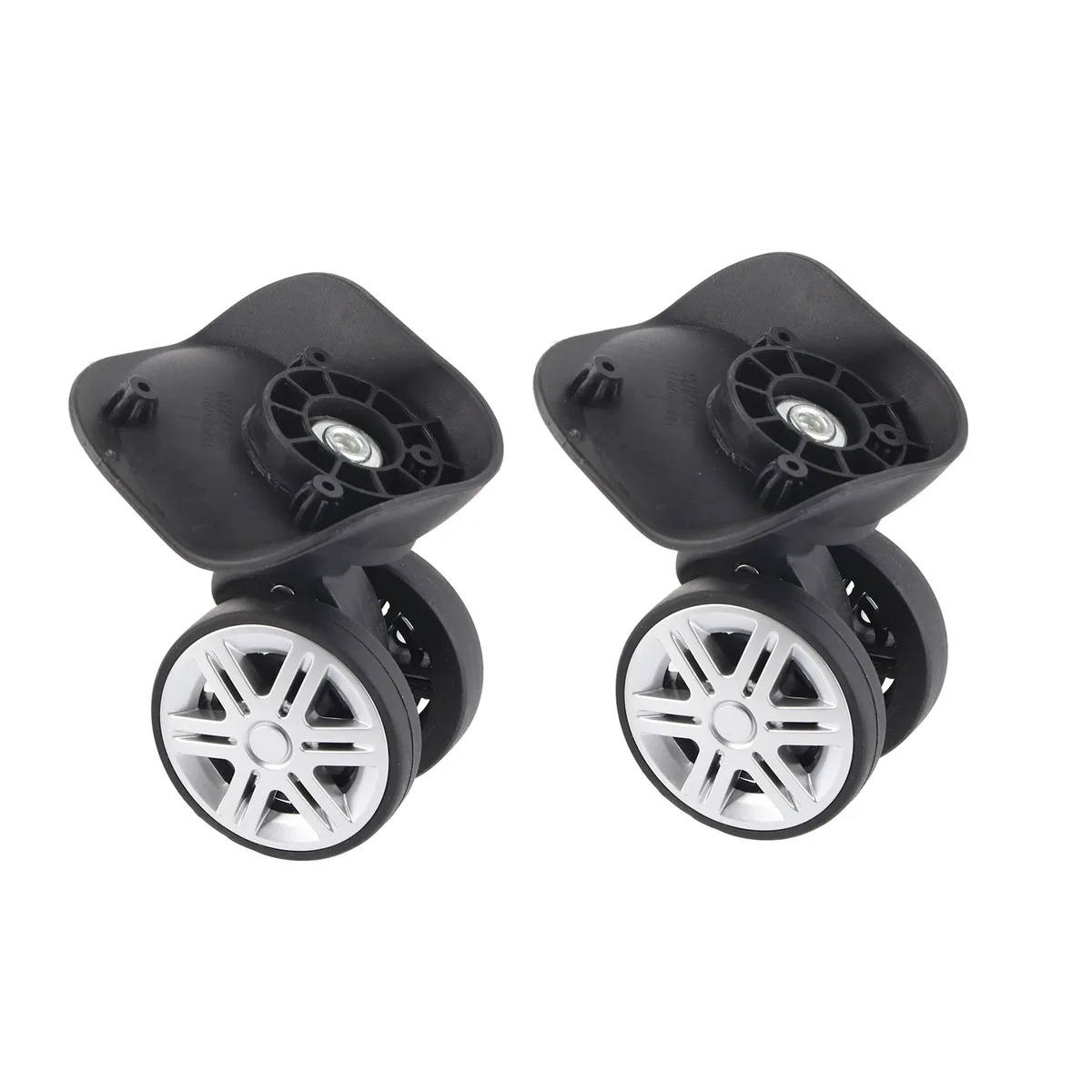 roue plastique noire grande silencieuse accessoire voyage valise rechange double rangée pratique installable fixes vis jantes modernes pratique