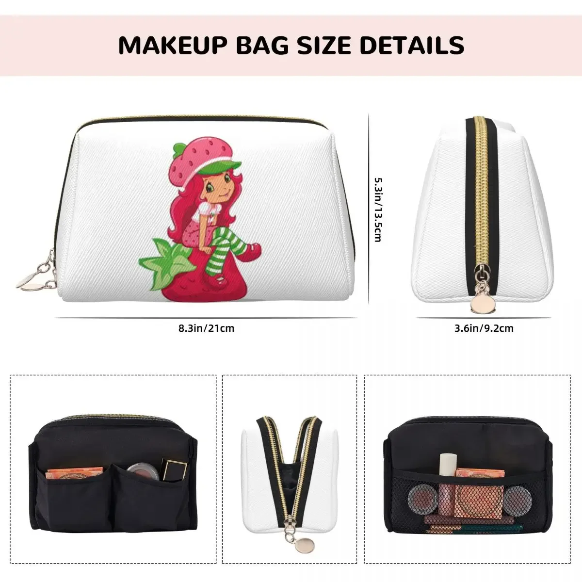 fraise shortcake fille dessin animé anime femmes sac cosmétique voyage maquillage organisateur pochette de rangement de toilette dopp kit étui