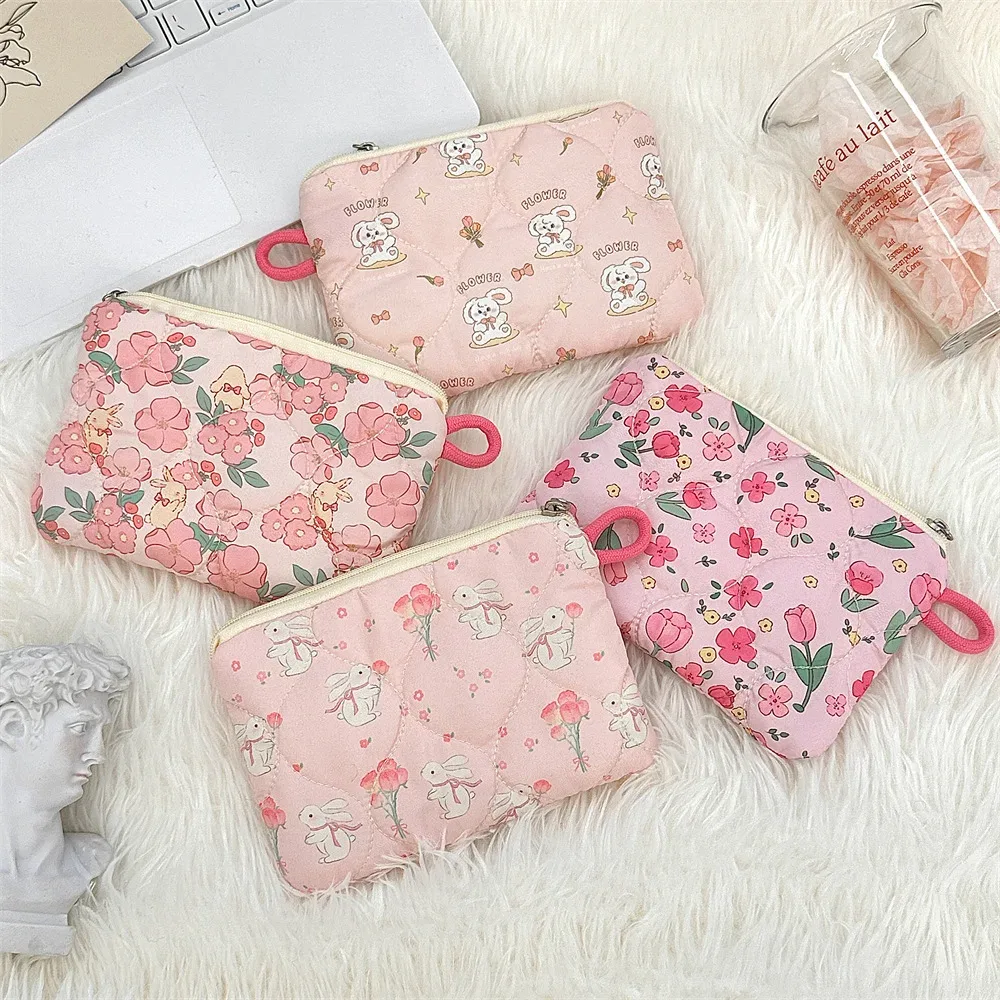 sac de rangement portable de dessin animé mignon pour femmes, petit sac à main de voyage, sac à cosmétiques, sac à main pour rouge à lèvres, carte pour écouteurs, mini portefeuille de maquillage, sac en poudre