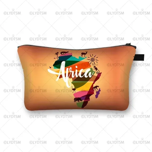 trousse à cosmétiques imprimée pour femmes africaines, sacs de maquillage pour dames afro, étui à cosmétiques pour filles, rangement portable pour rouge à lèvres, sacs de voyage, mode