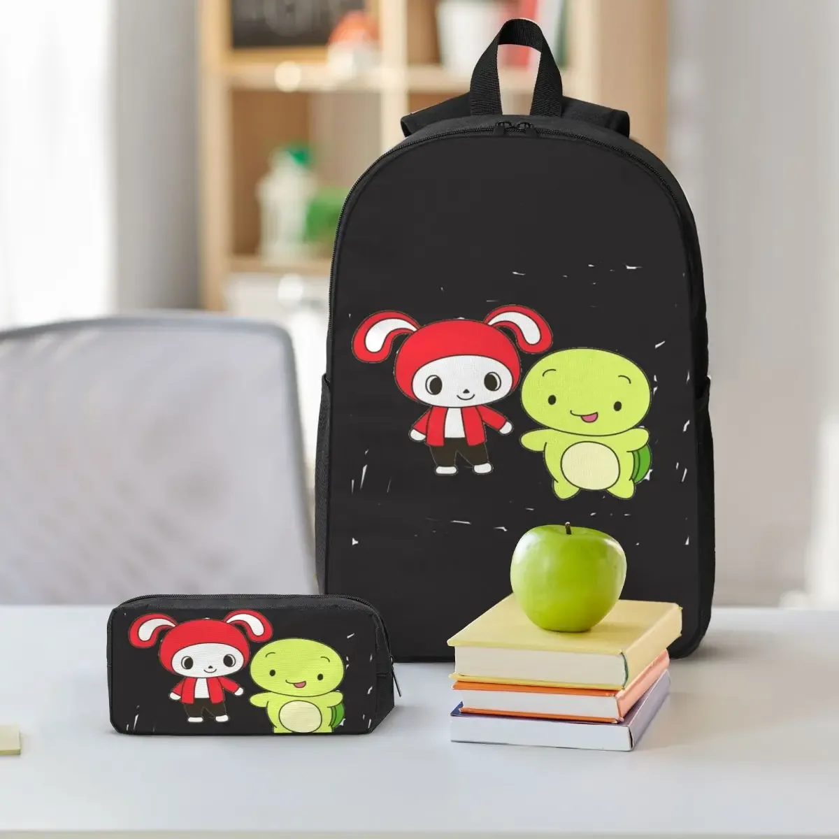jj mikey maizen sac à dos étudiant garçons filles bookbag sac d'école ordinateur portable sacs à bandoulière 3ps sac à déjeuner isolé trousse à crayons
