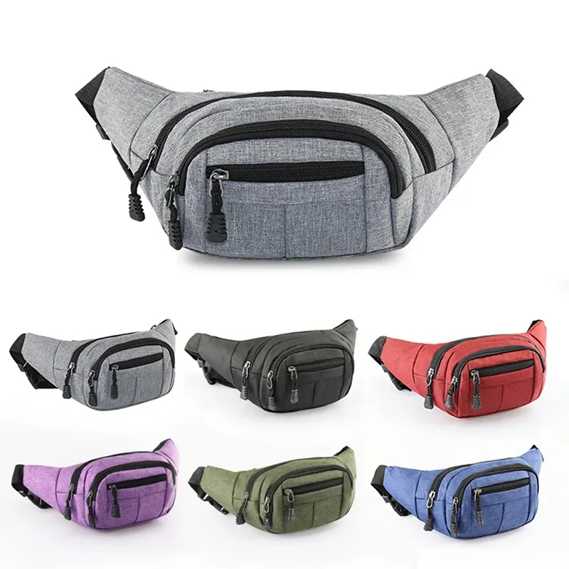 sac de poitrine étanche pour hommes, sac de sport de plein air, pochette en toile, sac de taille de style coréen, pochette banane à bandoulière